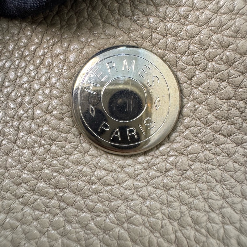 Hermès 大象灰全皮手提包-13