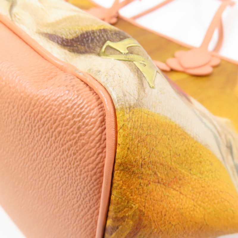 LOUIS VUITTON 塗層帆布/牛皮皮革Masters Collection Fragonard Neverfull MM手挽袋棕色/粉紅色-10