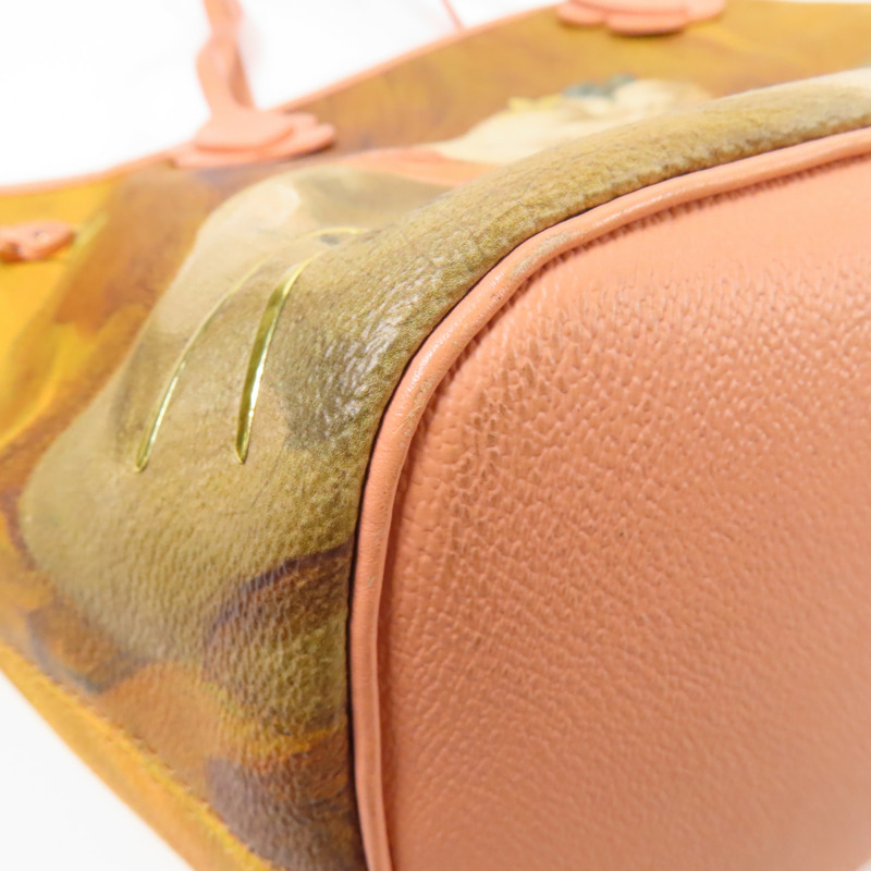 LOUIS VUITTON 塗層帆布/牛皮皮革Masters Collection Fragonard Neverfull MM手挽袋棕色/粉紅色-11