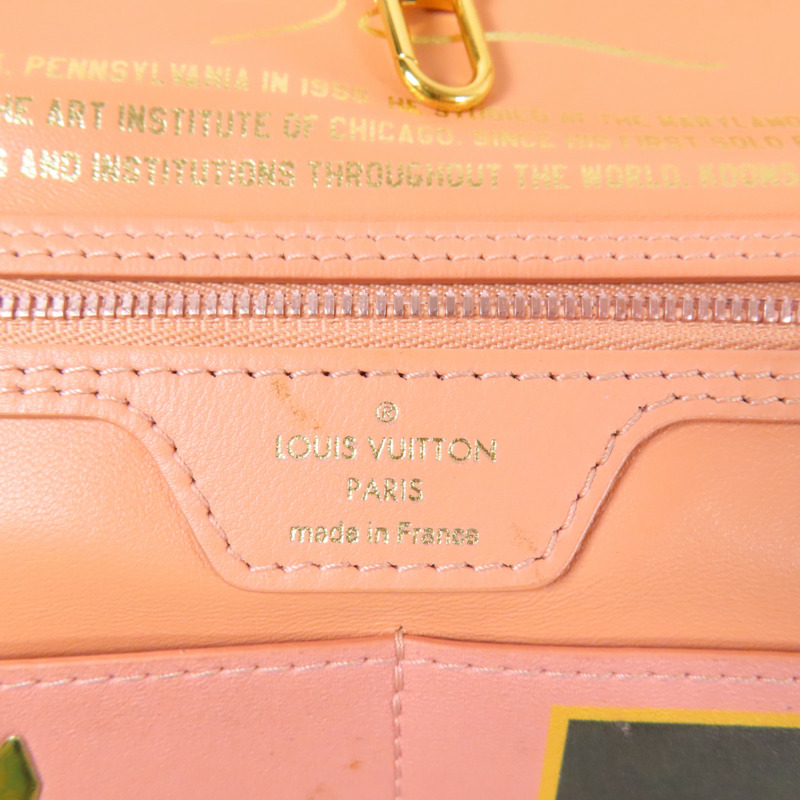 LOUIS VUITTON 塗層帆布/牛皮皮革Masters Collection Fragonard Neverfull MM手挽袋棕色/粉紅色-20