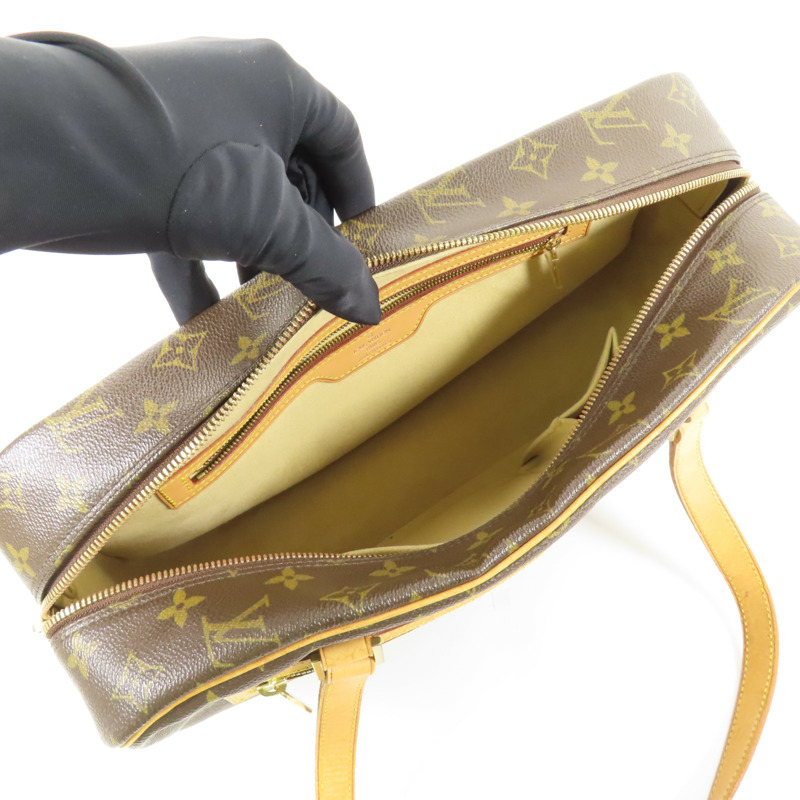 LOUIS VUITTON Monogram Cite GM金扣肩背袋棕色-4