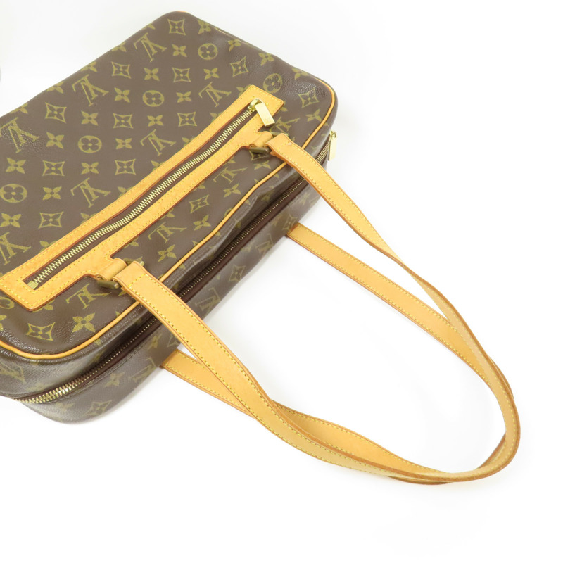 LOUIS VUITTON Monogram Cite GM金扣肩背袋棕色-7