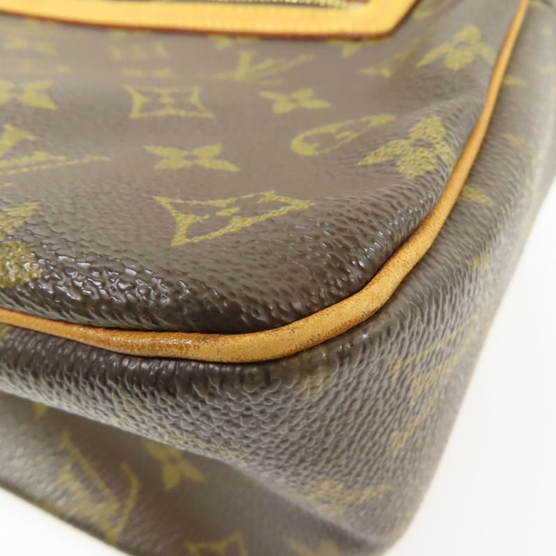 LOUIS VUITTON Monogram Cite GM金扣肩背袋棕色-9
