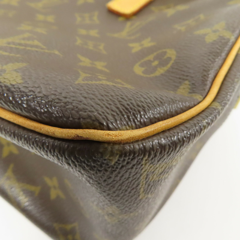 LOUIS VUITTON Monogram Cite GM金扣肩背袋棕色-11