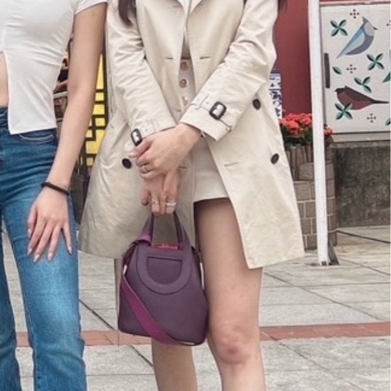 愛馬仕豬鼻子菜籃in the loop 18金釦黑加侖紫-2