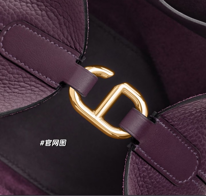 愛馬仕豬鼻子菜籃in the loop 18金釦黑加侖紫-4