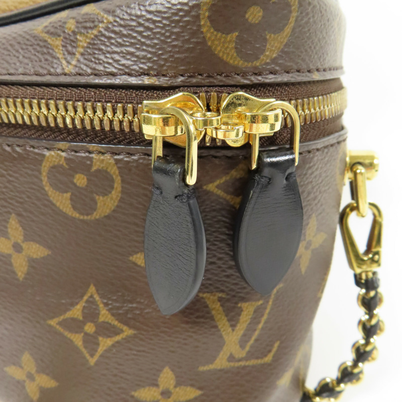 LOUIS VUITTON Monogram Reverse Vanity PM金扣手挽肩背兩用袋棕色-13