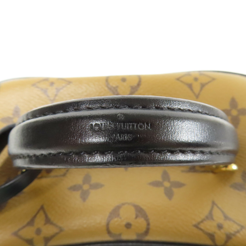 LOUIS VUITTON Monogram Reverse Vanity PM金扣手挽肩背兩用袋棕色-14