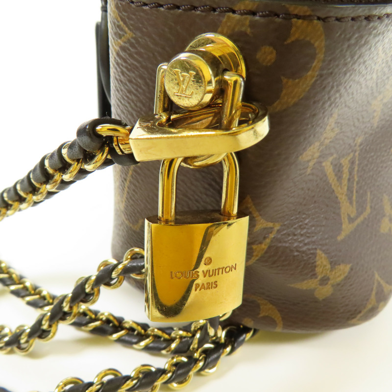 LOUIS VUITTON Monogram Reverse Vanity PM金扣手挽肩背兩用袋棕色-15