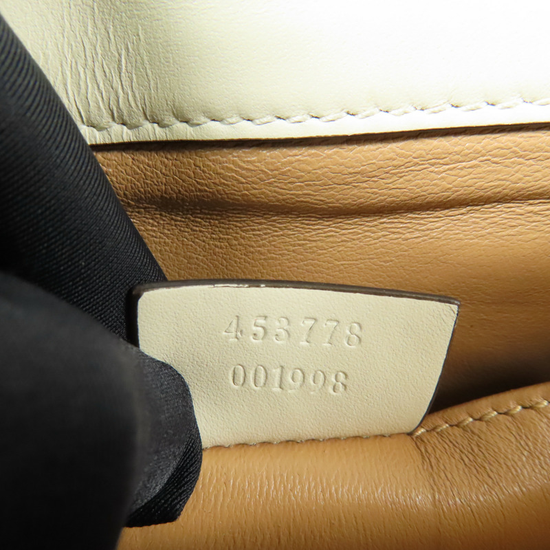 GUCCI 牛皮皮革Broadway Pearl Bee金扣肩背袋-6