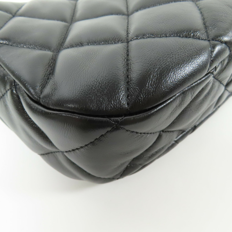 CHANEL 羊皮皮革Hobo Handbag金扣手挽肩背兩用袋-12