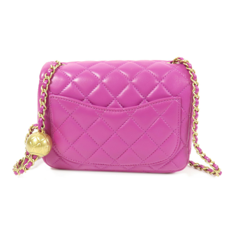 CHANEL 羊皮皮革Mini Flap Bag金扣鏈帶肩背袋-1