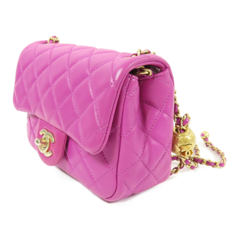 CHANEL 羊皮皮革Mini Flap Bag金扣鏈帶肩背袋-2