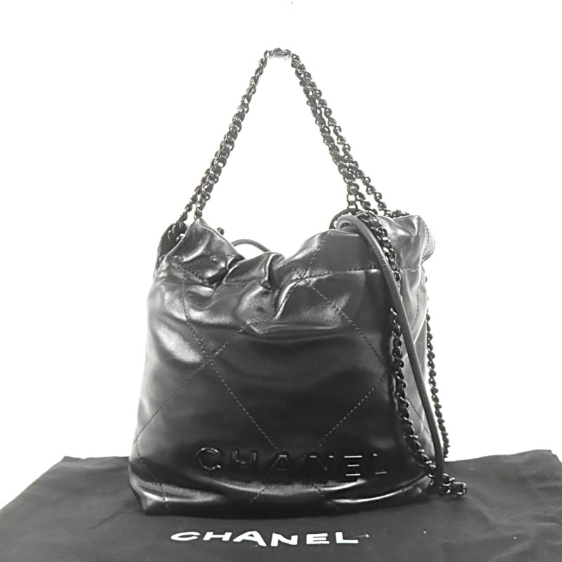 CHANEL 牛皮皮革Mini 22手挽肩背兩用袋-8