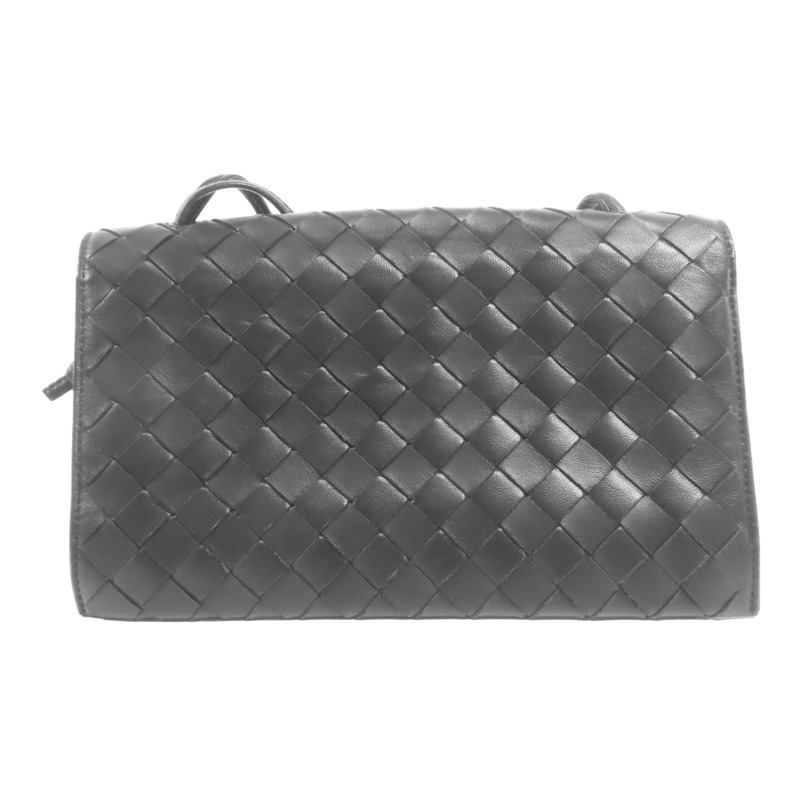 BOTTEGA VENETA 羊皮皮革Intrecciato Flap金扣肩背袋-1