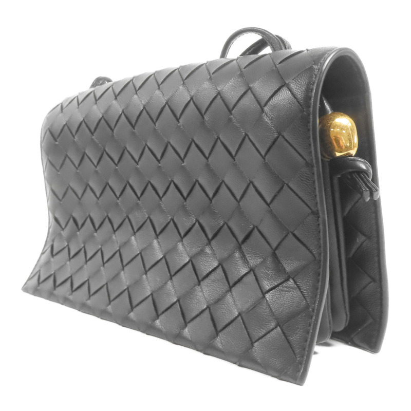 BOTTEGA VENETA 羊皮皮革Intrecciato Flap金扣肩背袋-2
