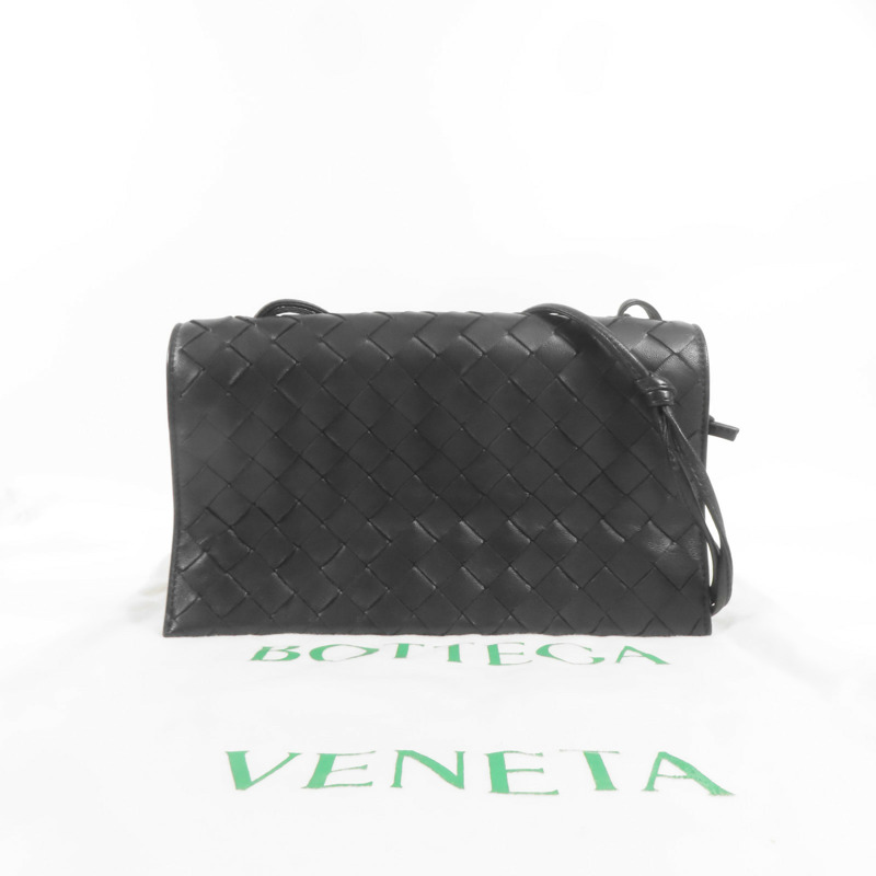 BOTTEGA VENETA 羊皮皮革Intrecciato Flap金扣肩背袋-8