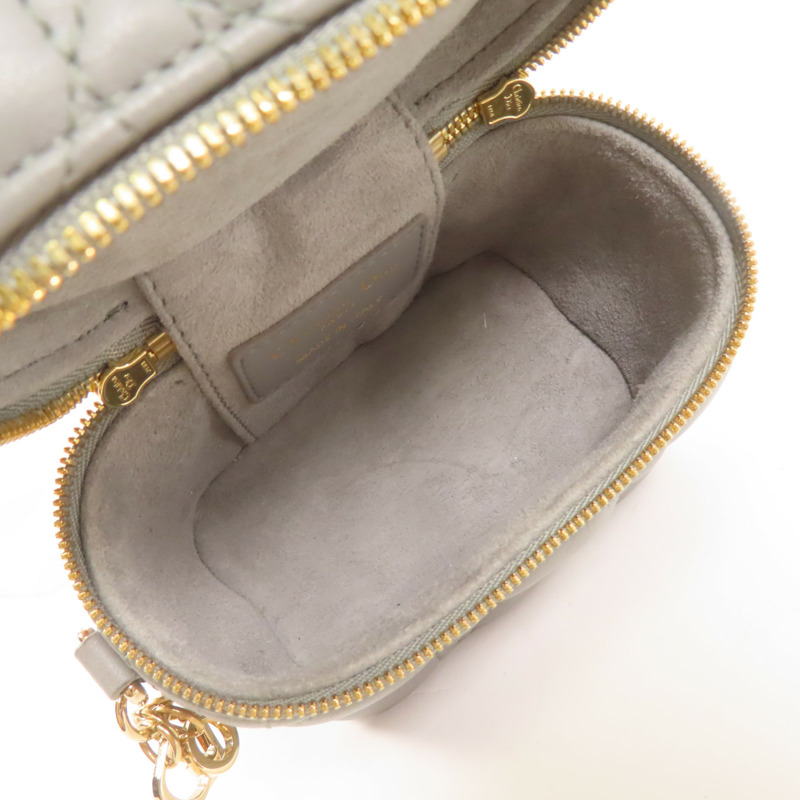 Dior 羊皮皮革Micro Vanity Case金扣手挽肩背兩用袋-4