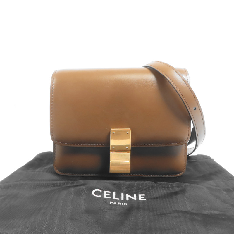 CELINE 牛皮皮革Classic Box金扣肩背袋-9