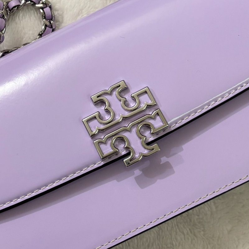 Tory Burch 漆皮翻蓋單肩包 TB WOC 鍊條小方包(紫色)-1