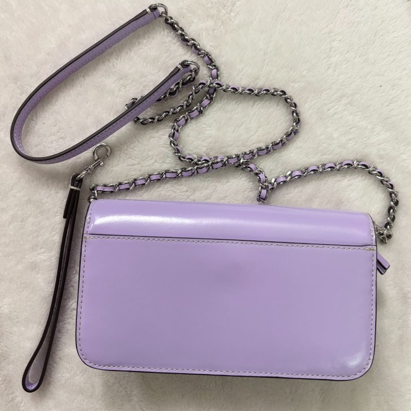 Tory Burch 漆皮翻蓋單肩包 TB WOC 鍊條小方包(紫色)-2