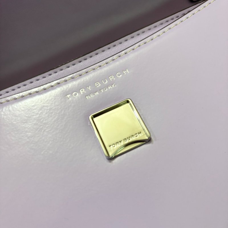 Tory Burch 漆皮翻蓋單肩包 TB WOC 鍊條小方包(紫色)-9