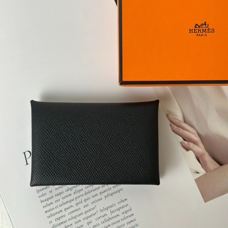 HERMES Calvi 卡包 - 黑 B-1
