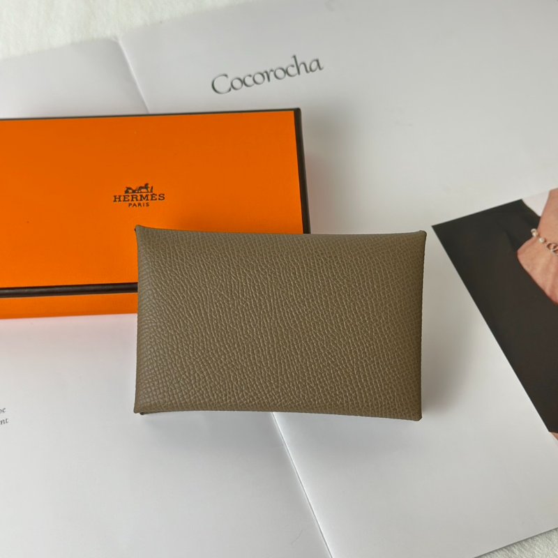 HERMES Calvi 卡包 - 大象灰 B-1