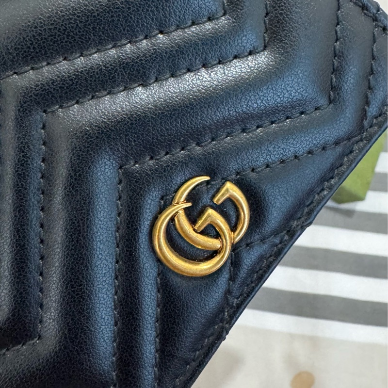 💥 人氣熱賣！GUCCI GG Marmont 經典雙G小皮夾（黑）｜近全新、附完整配件 💥-4