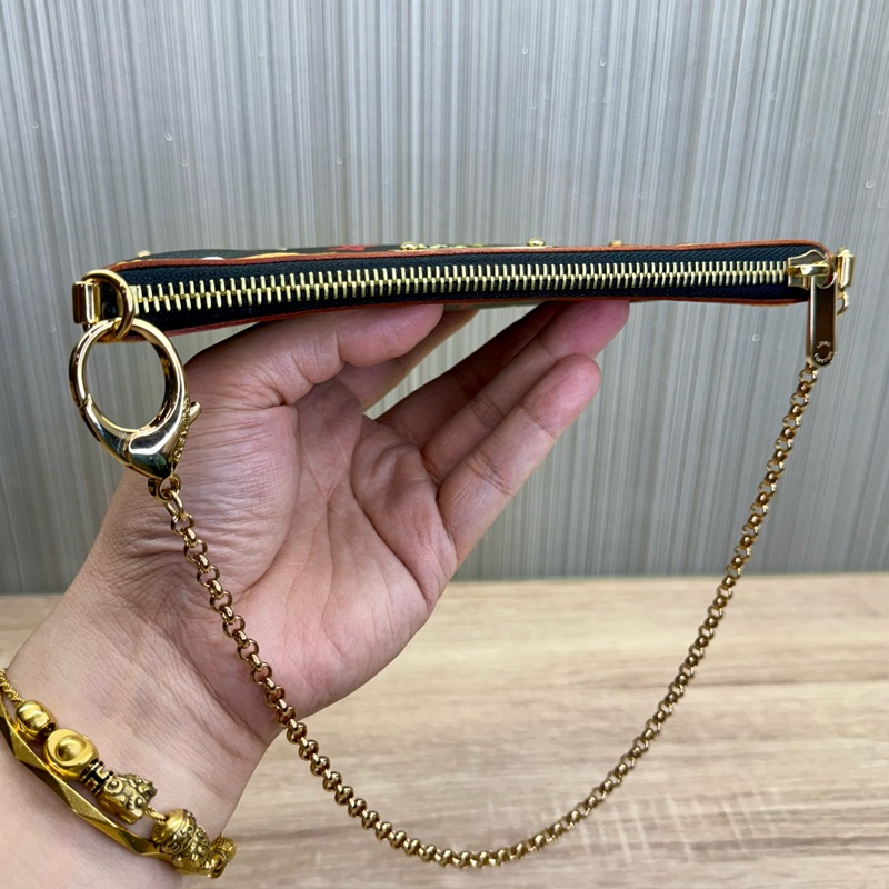 LV M60096 Milla 限量絕版村上隆黑彩麻將包手拿包-12