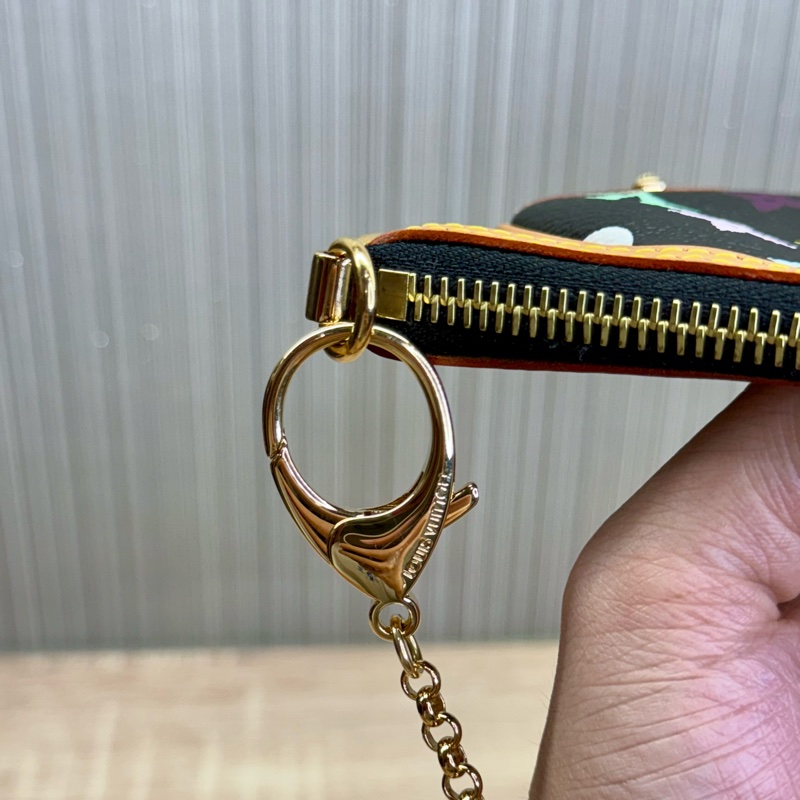 LV M60096 Milla 限量絕版村上隆黑彩麻將包手拿包-14