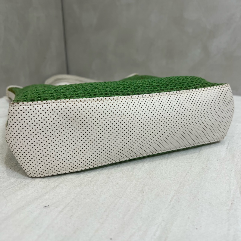 Chanel 綠色網球網兜單肩包-5