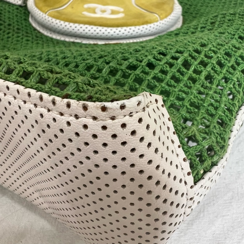 Chanel 綠色網球網兜單肩包-7
