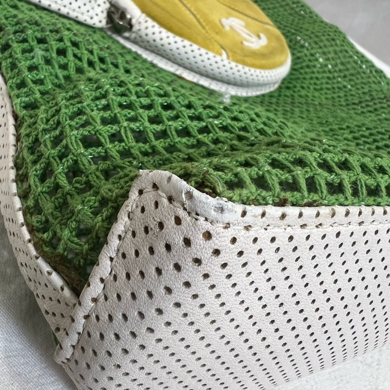 Chanel 綠色網球網兜單肩包-8
