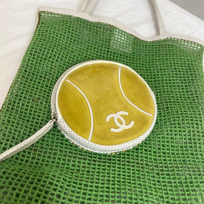 Chanel 綠色網球網兜單肩包-10