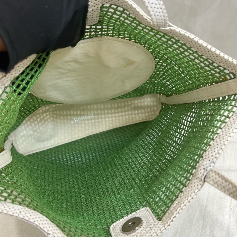 Chanel 綠色網球網兜單肩包-14