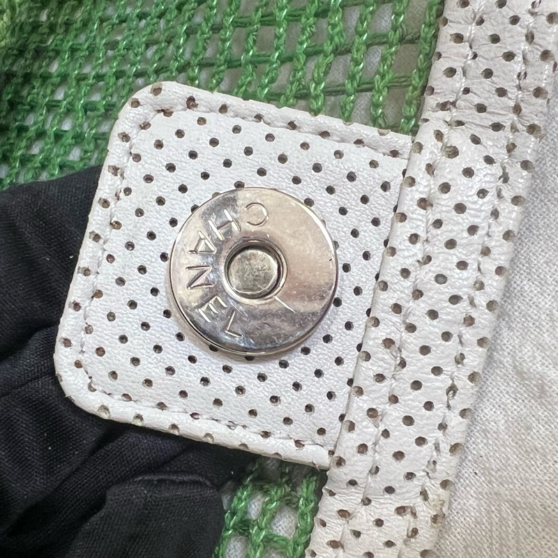 Chanel 綠色網球網兜單肩包-16