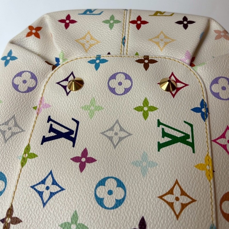 LV 白彩蝴蝶結金釦大托特包 絕版季節款-9