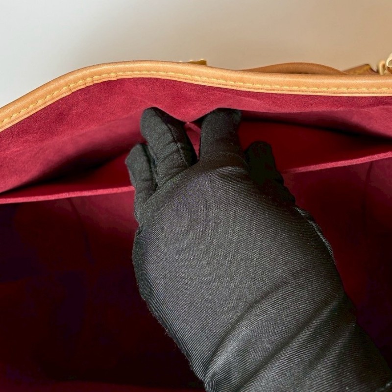 LV 白彩蝴蝶結金釦大托特包 絕版季節款-20