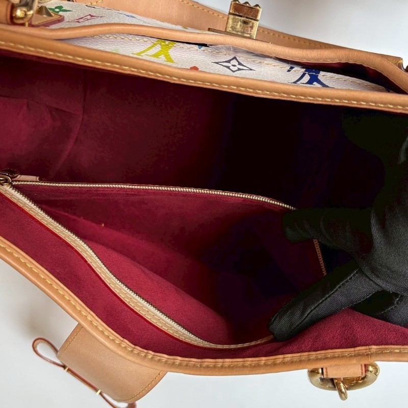 LV 白彩蝴蝶結金釦大托特包 絕版季節款-22