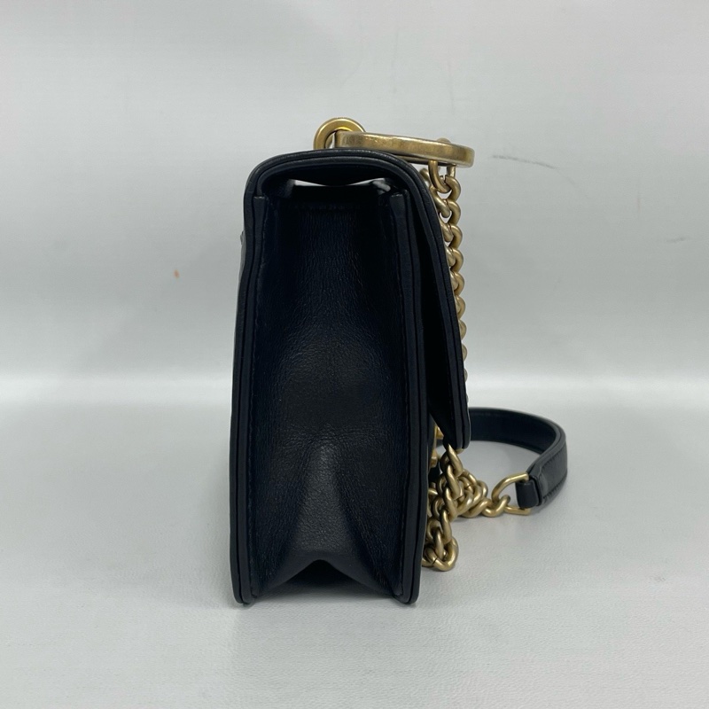 Chanel香奈兒 楊丞琳同款 Coco字母黑金牛皮做舊五金翻蓋包 28開 尺寸約21*5*14cm~-8