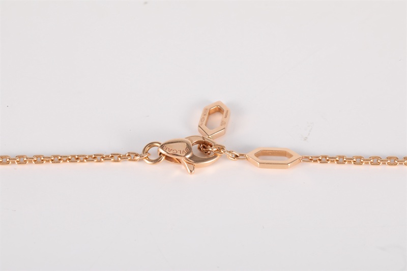 BVLGARI(寶格麗) 18K玫瑰金 鑽石 玫瑰金 蛇頭小號半鑽項鏈 項鏈 18K-4