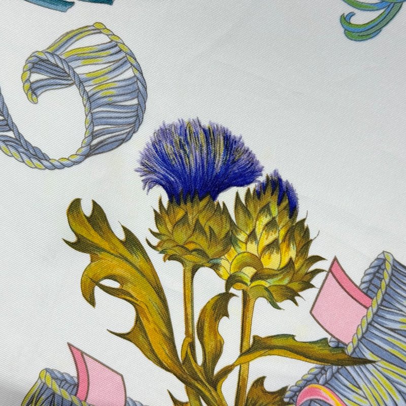 HERMÈS 愛馬仕 REGINA 女王陛下 海軍藍 多色 百合花束 90cm 絲巾 方巾-6