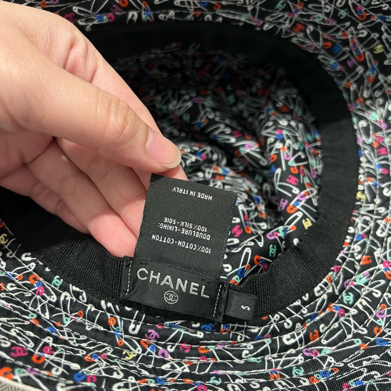 Chanel 香奈兒 刺繡logo 漁夫帽 奶白 S-13