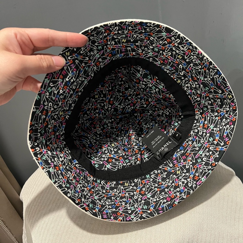Chanel 香奈兒 刺繡logo 漁夫帽 奶白 S-15