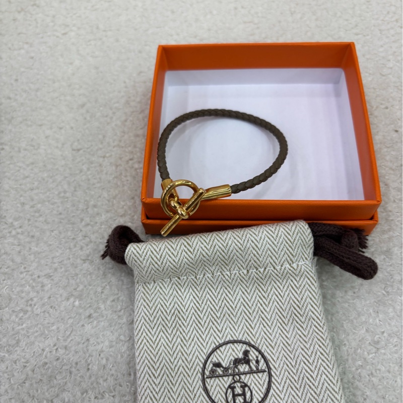 Hermes愛馬仕豬鼻子glenan手環仕手鐲皮繩-2