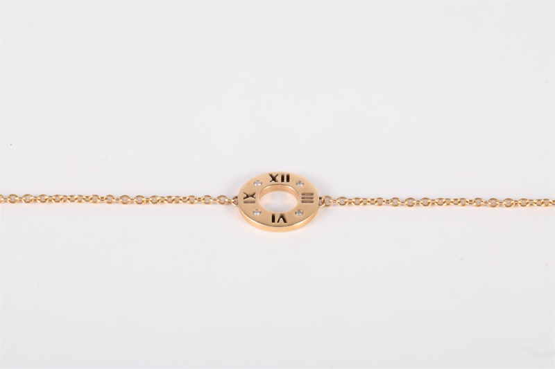 TIFFANY&CO(蒂芙尼)  18K玫瑰金 鑽石 玫瑰金 羅馬 數字 帶鑽 手鏈 18K-2