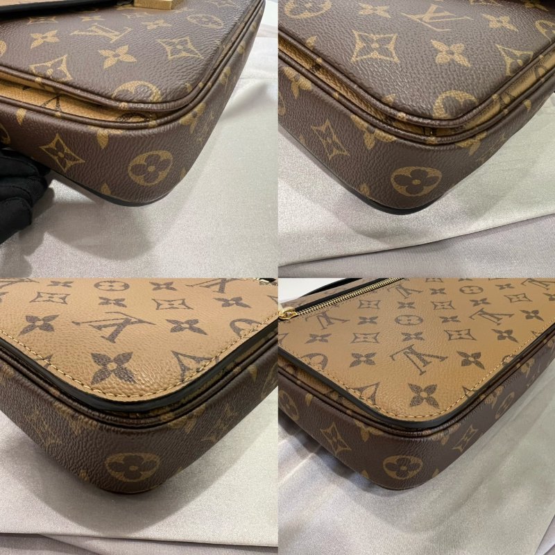 LV M44876/晶片款 老花拚色郵差包-11