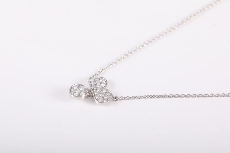 TIFFANY&CO(蒂芙尼) 鑽石 pt950 PAPER FLOWERS 三葉草 花朵滿鑽 項鏈-1