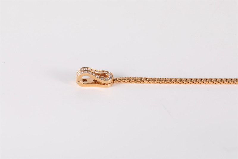 CARTIER(卡地亞)  18K玫瑰金 鑽石 玫瑰金 Agrafe 滿鑽 手鏈 15 18K-1